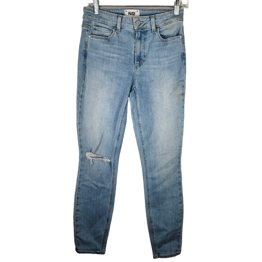 PAIGE Womens 26 Hoxton Ankle High Rise Skinny Light Wash Denim Jeans Nwt New